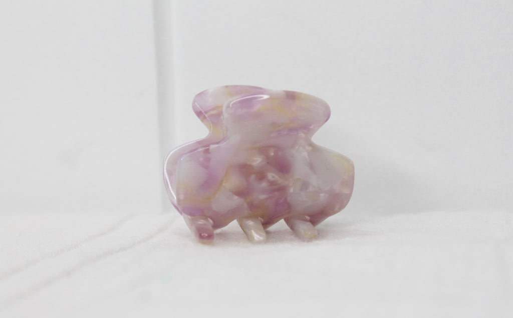 Pink Marble Claw Clip Tiny