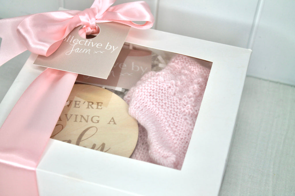 Light Pink Baby Announcement Gift Box