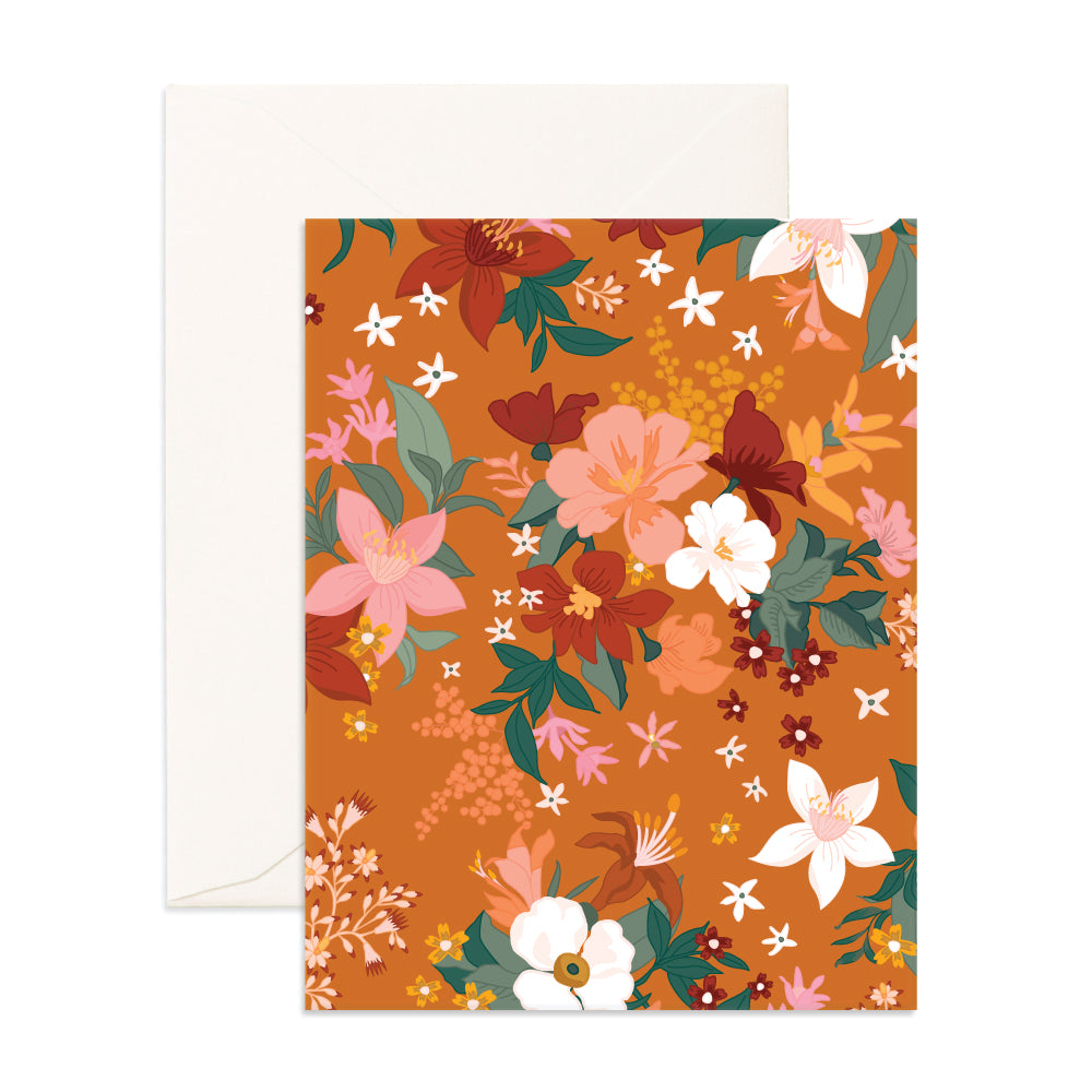 Bohemia Turmeric Floral Blank Card