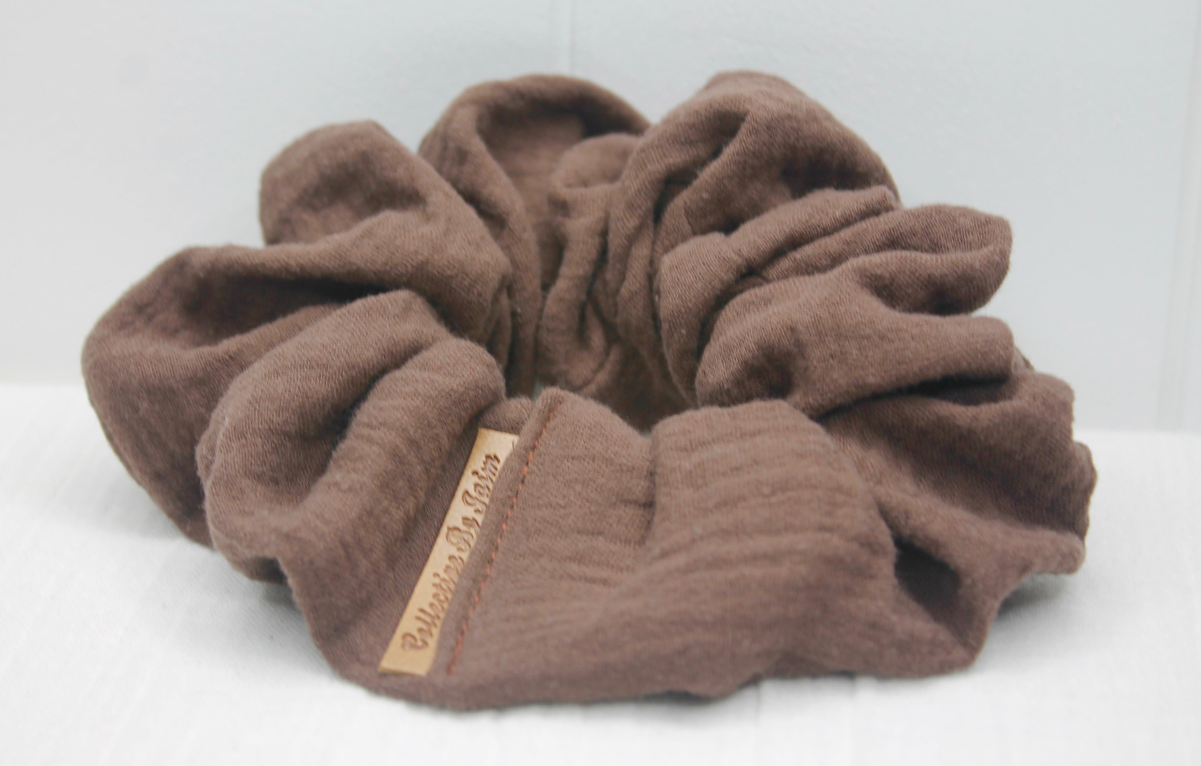 Small Chocolate Double Cloth Scrunchie