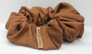 Mini Burnt Mustard Linen Scrunchie