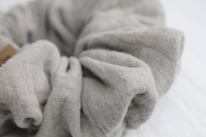 Large Taupe Double Cloth Scrunchie