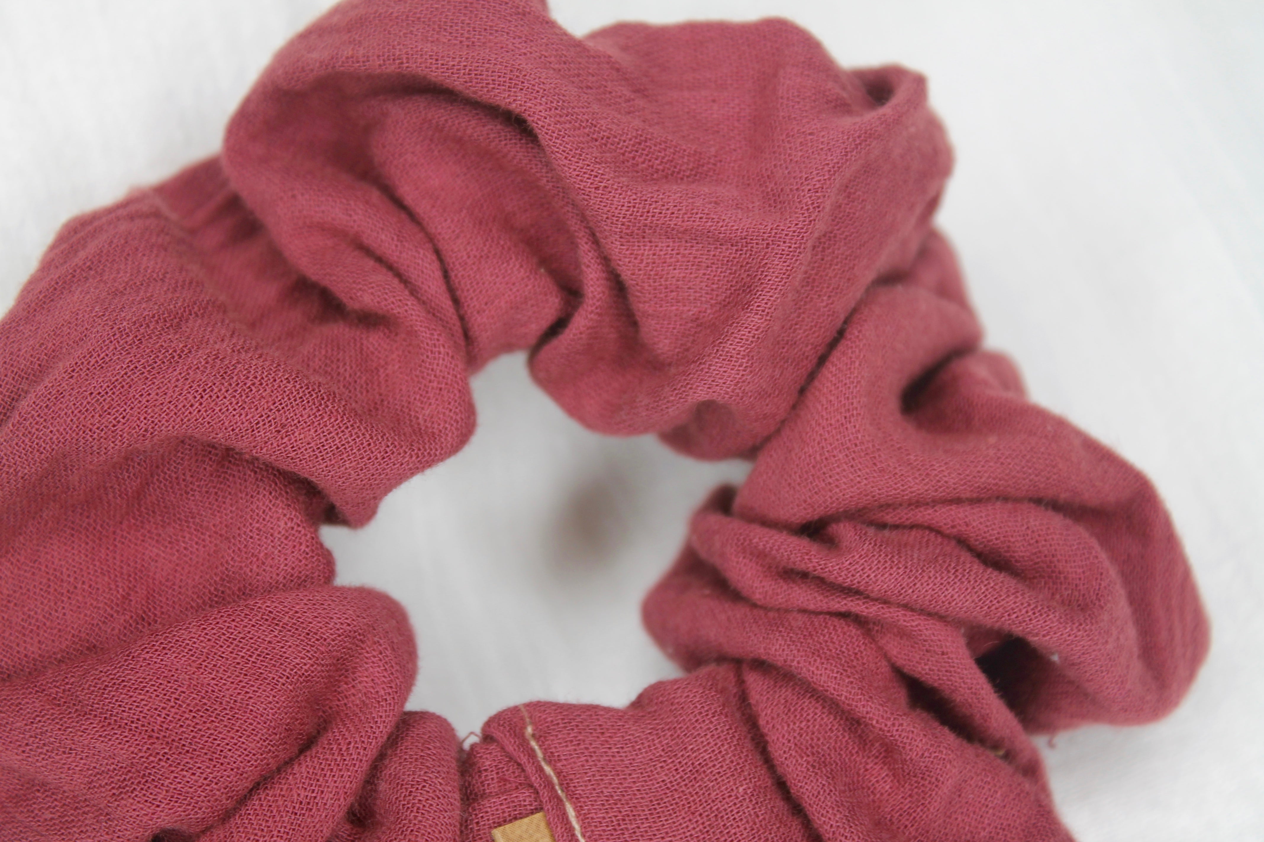 Medium Raspberry Double Cloth Scrunchie