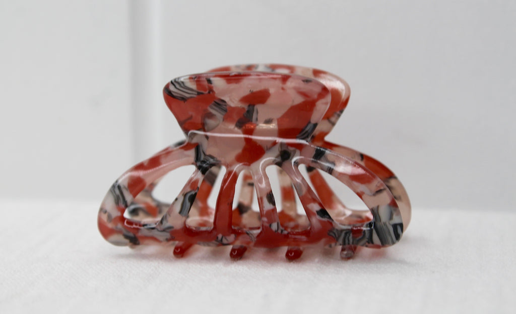 Red Marble Ariel Claw Clip Mini