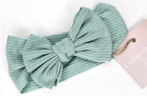 Ribbed Baby Bow Headbands