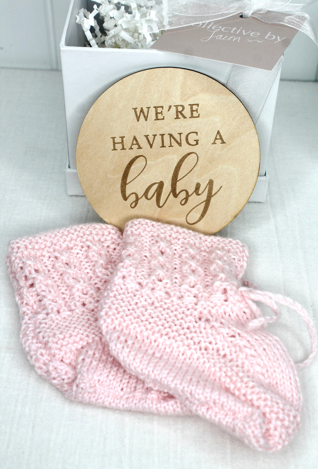 Light Pink Baby Announcement Gift Box