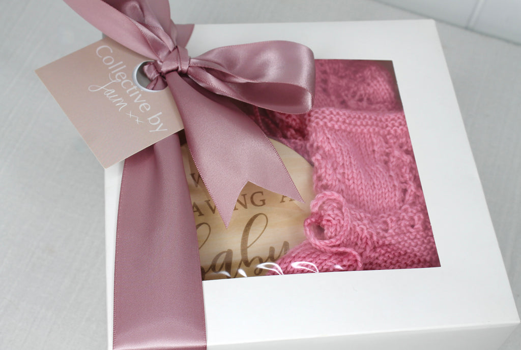 Pink Baby Announcement Gift Box
