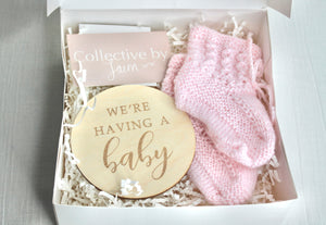 Light Pink Baby Announcement Gift Box