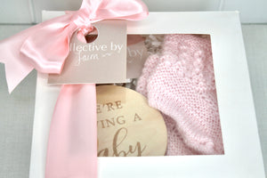 Light Pink Baby Announcement Gift Box