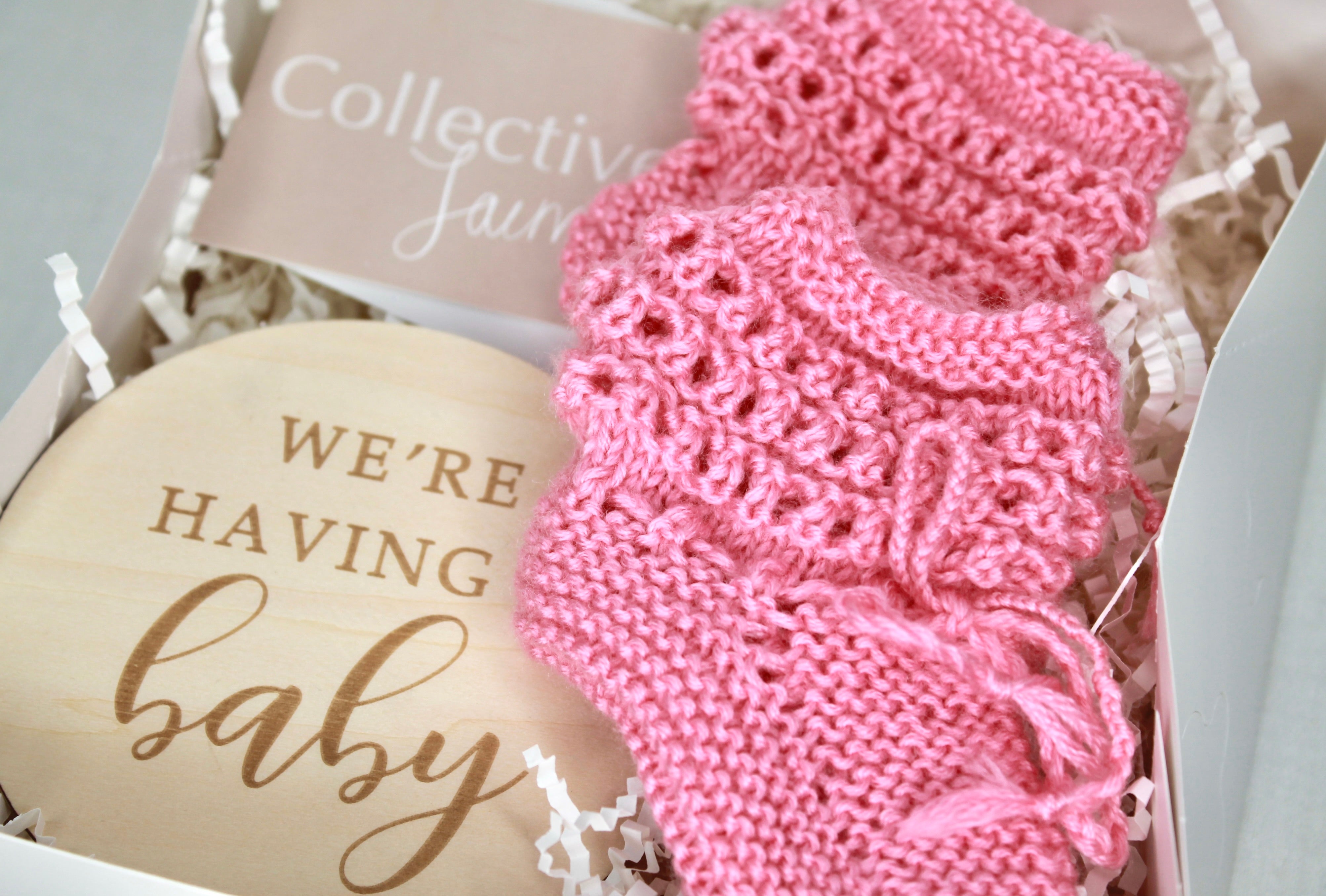 Pink Baby Announcement Gift Box