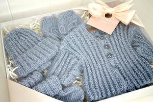 Harlie Blue 0000 Handknitted Set