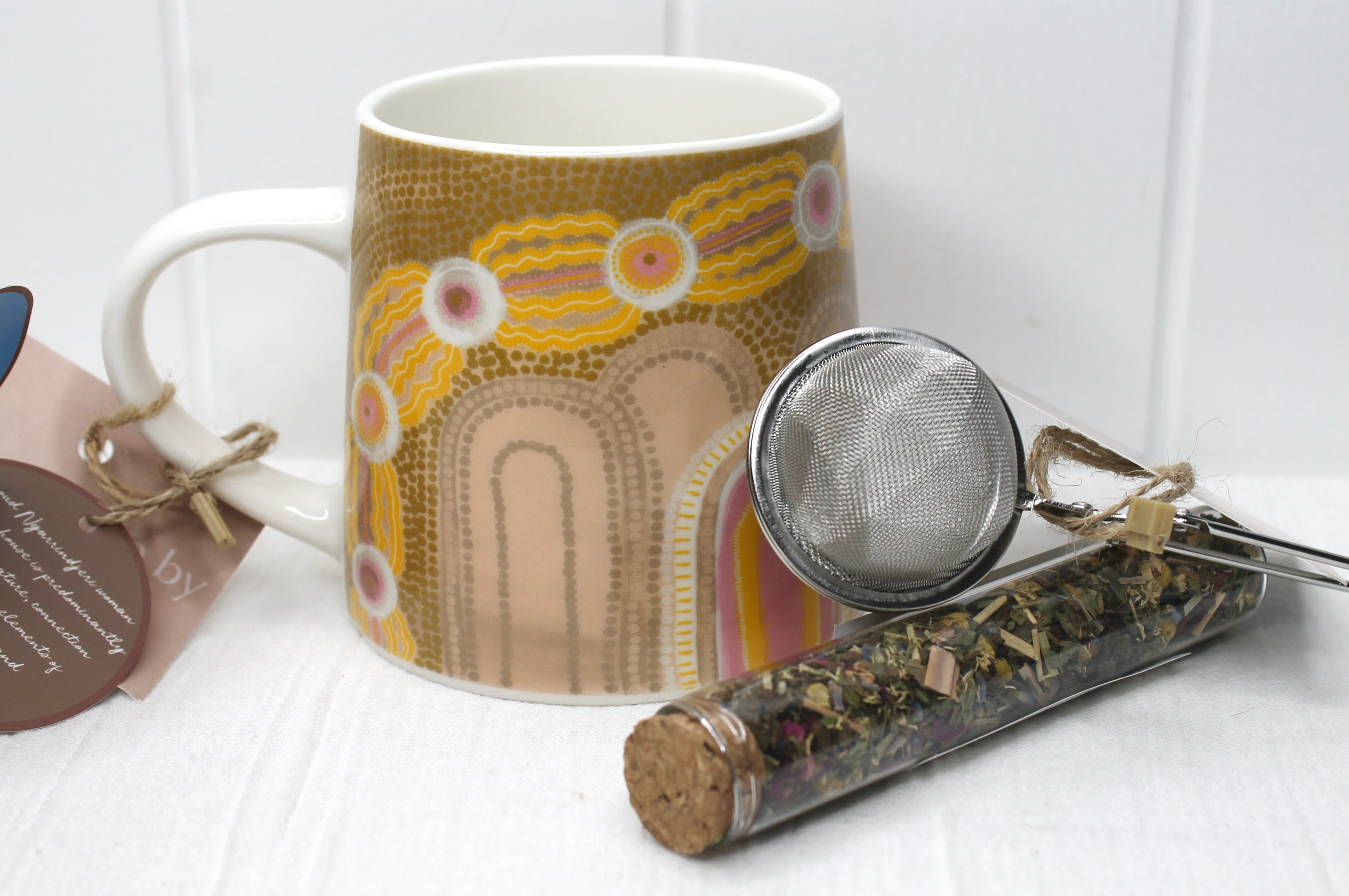 Indigenous Path Behind The Mountain Mug & Zzz Tea Gift Set