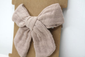 Taupe Double Cloth Bow Clip