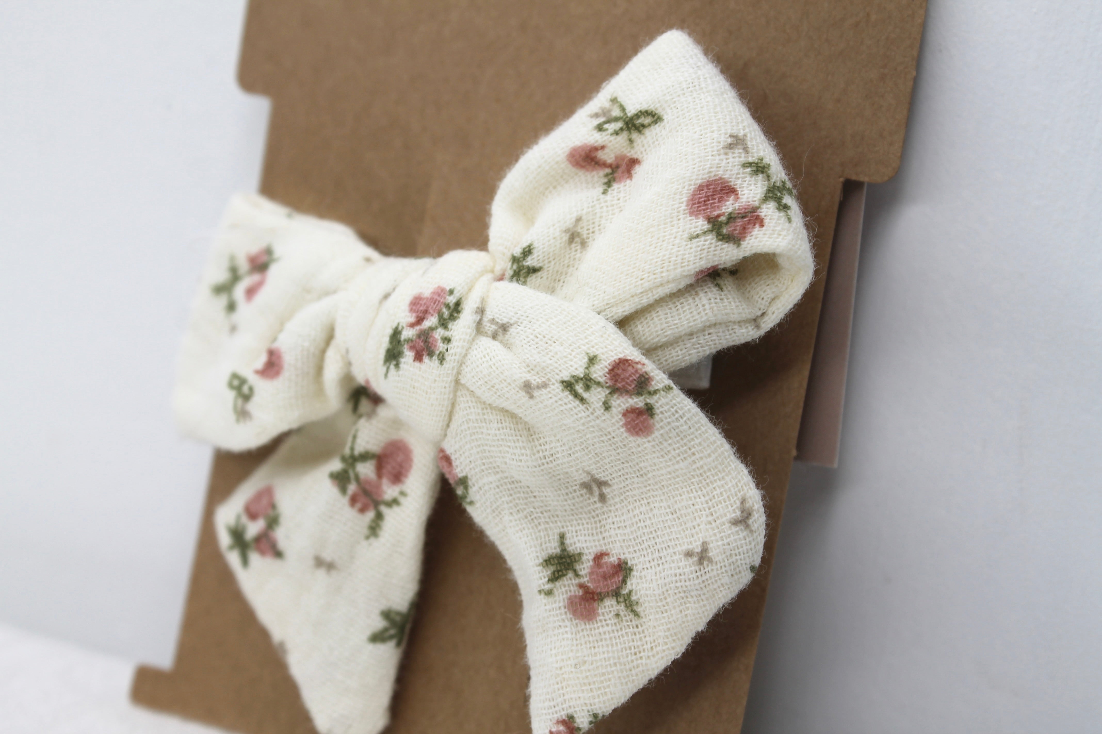 Rose Double Cloth Bow Clip