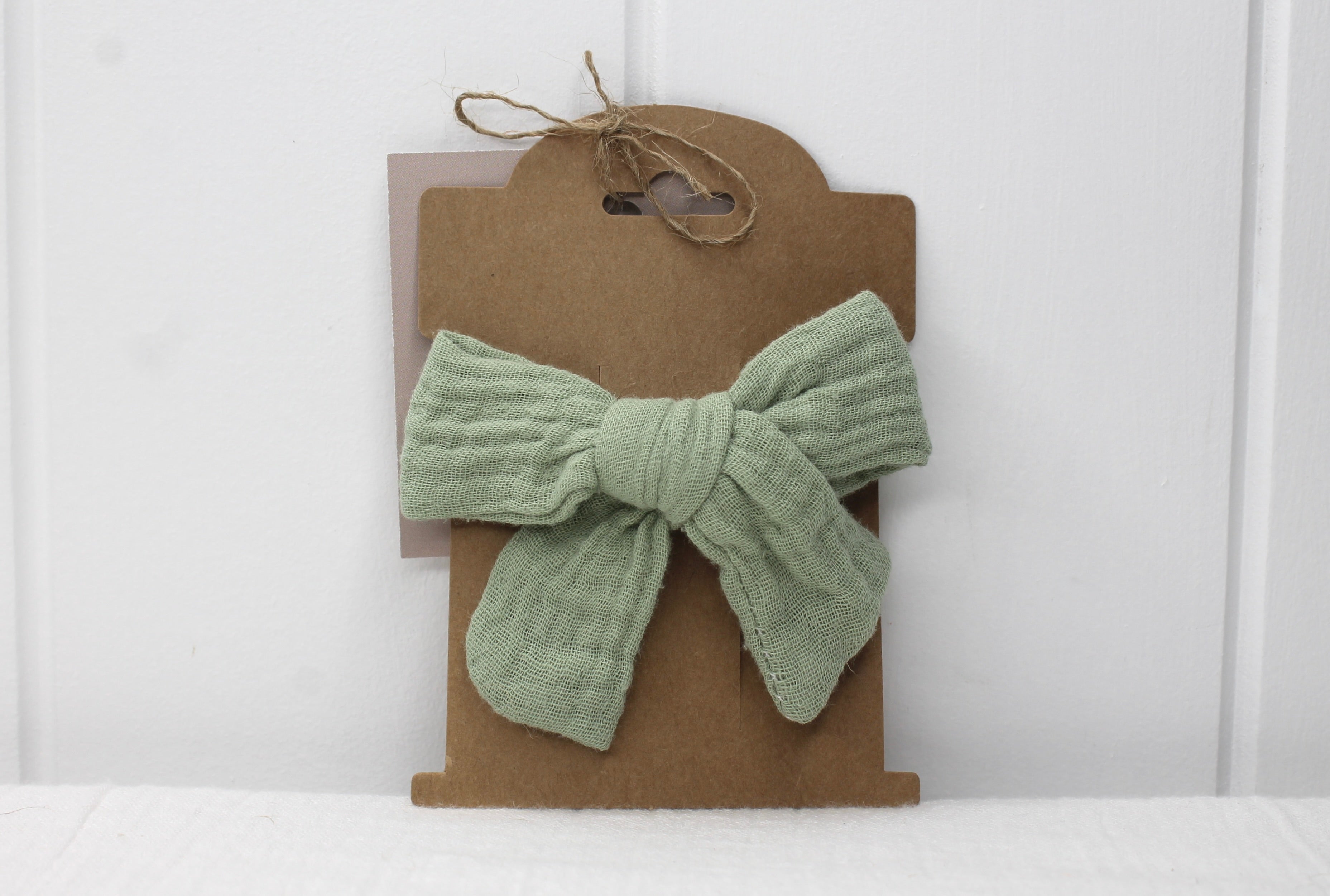 Sage Double Cloth Bow Clip