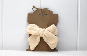 Apricot Double Cloth Bow Clip