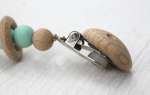 Mint Silicone and Beechwood Rings Dummy Clip