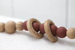 Plum Silicone and Beechwood Rings Dummy Clip