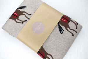 Horse Knitted Cotton Blanket