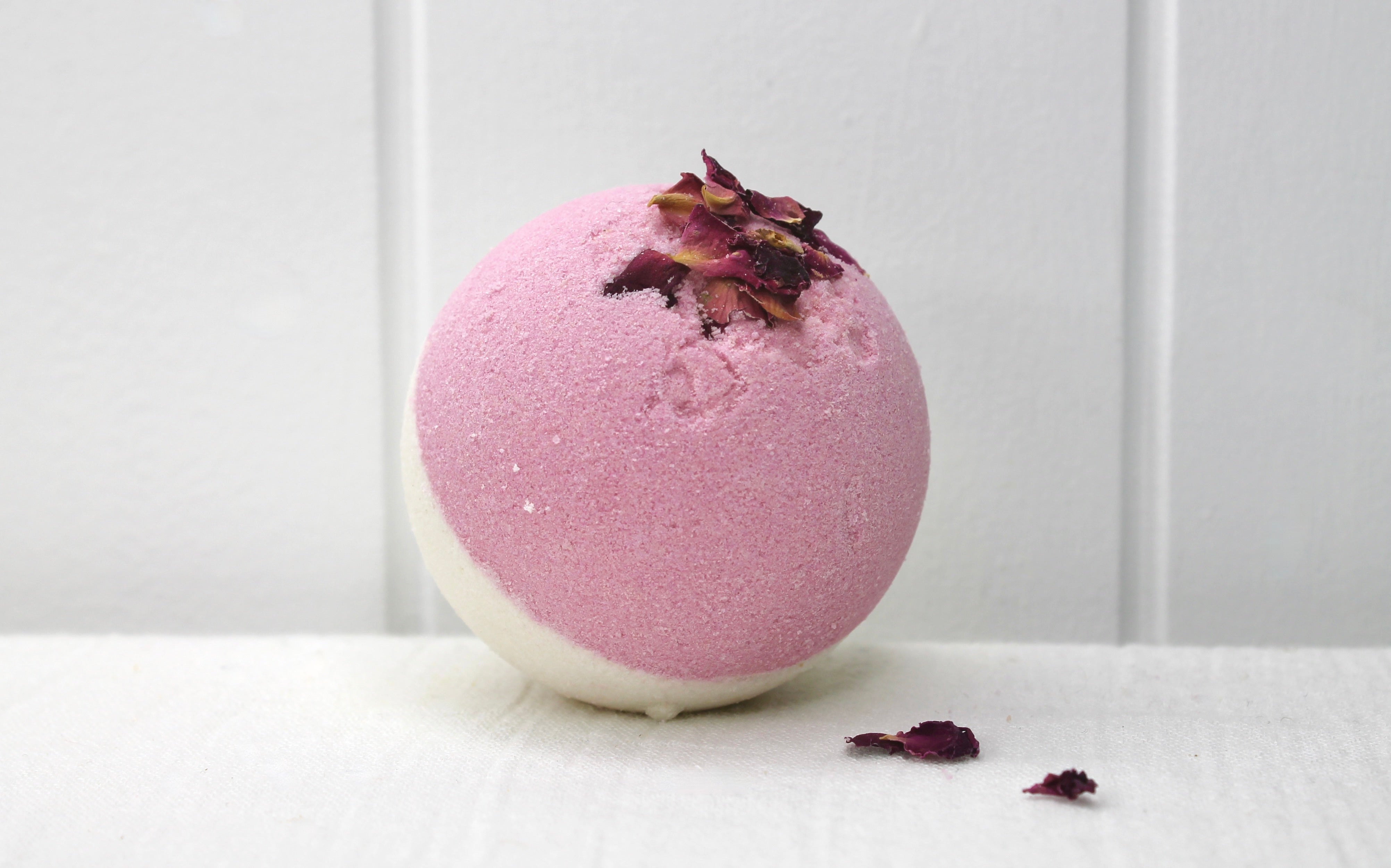 Rose Geranium Goat Milk Handmade Bath Bomb