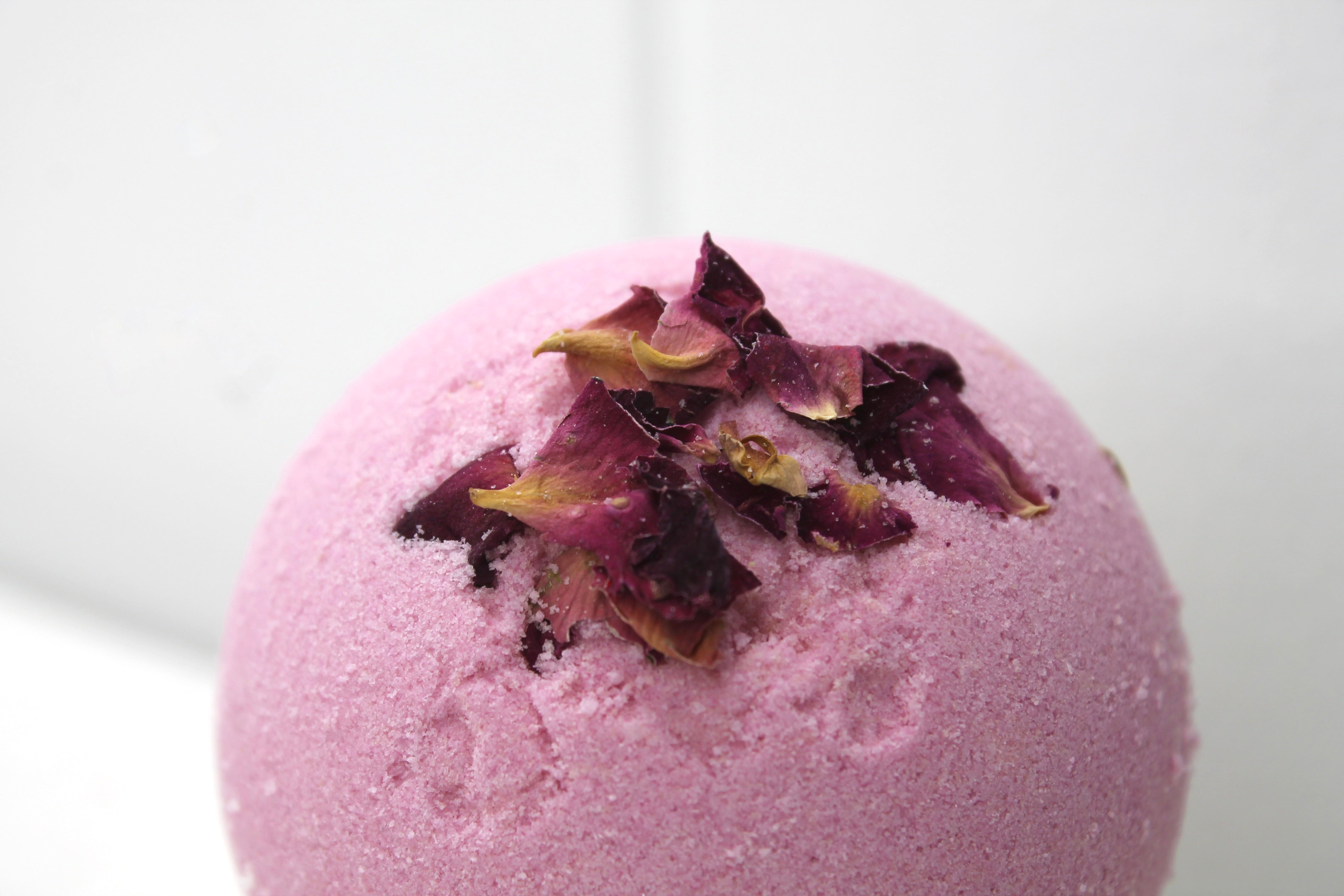 Rose Geranium Goat Milk Handmade Bath Bomb