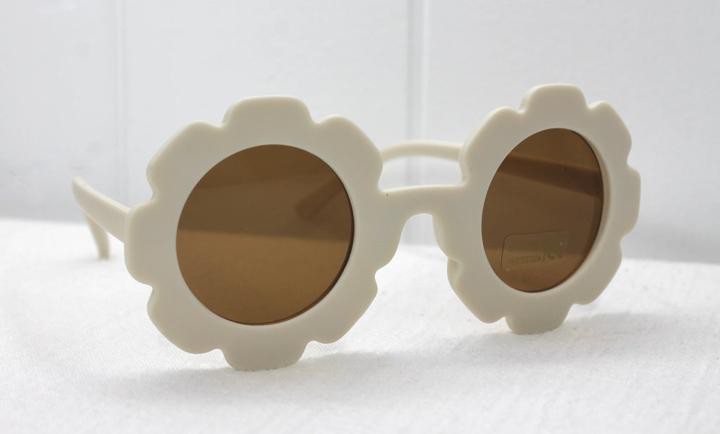 White Retro Kids Sunglasses