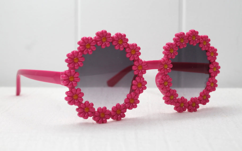 Hot Pink Flower Kids Sunglasses