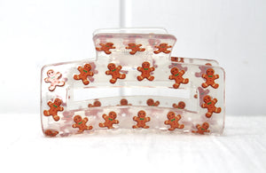 Christmas Gingerbread Man Claw Clip Medium