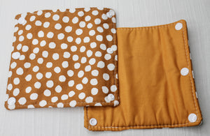 Mustard Polka / Mustard Reversible Pram Liner with Strap Covers