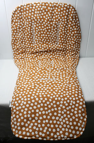 Mustard Polka / Mustard Reversible Pram Liner with Strap Covers