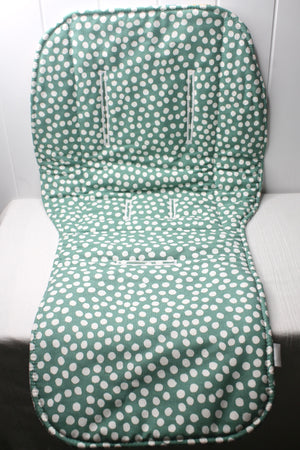 Koala / Sage Polka Reversible Pram Liner with Strap Covers