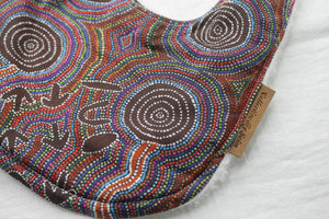 Indigenous Water Dreaming Brown Warlu with Fleece Backing