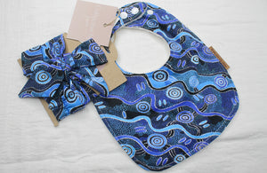 Indigenous Jijaka Bib & Headband Set with Cotton Backing