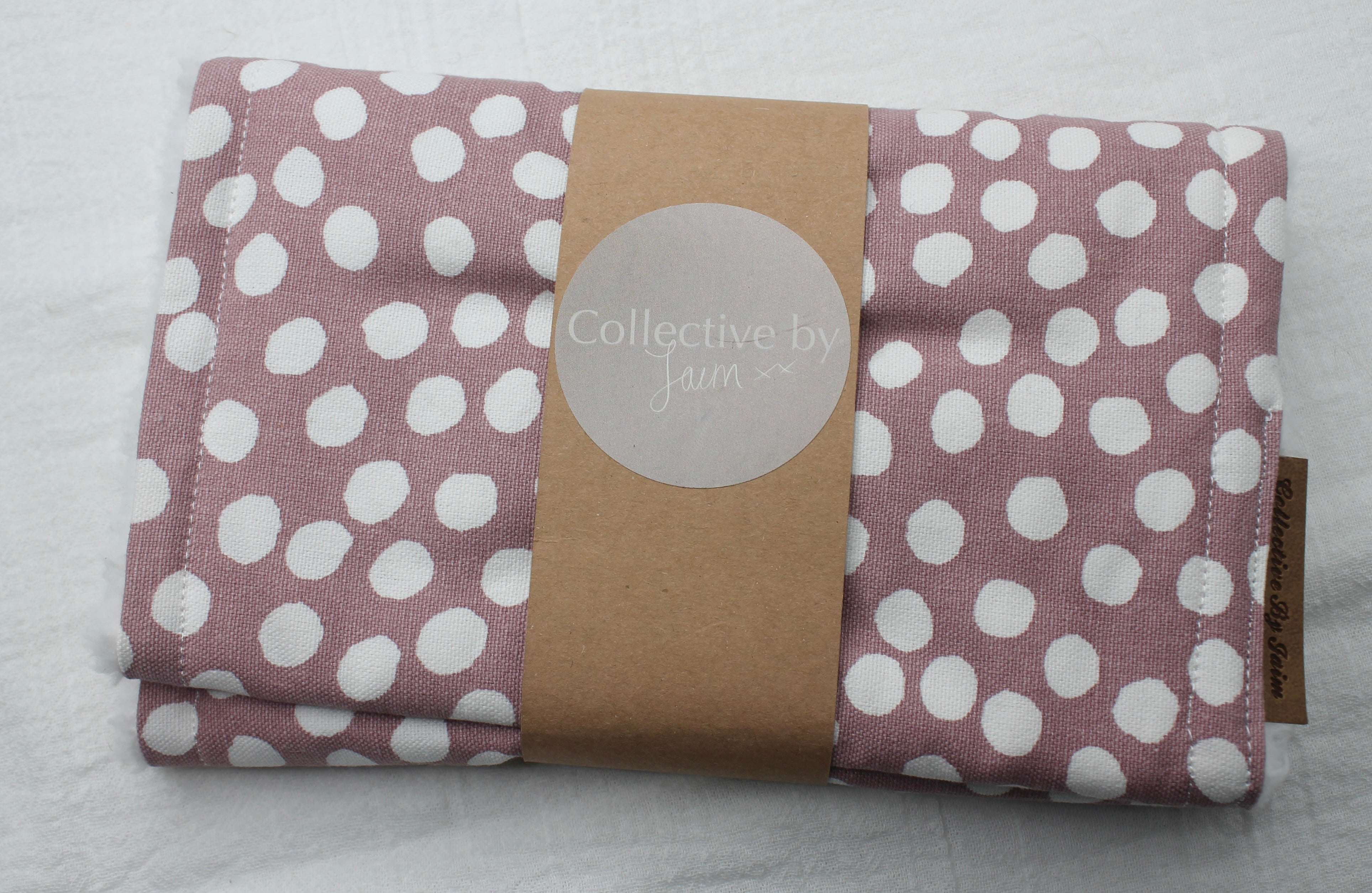 Dusty Pink Polka Burp Cloth with Fleece