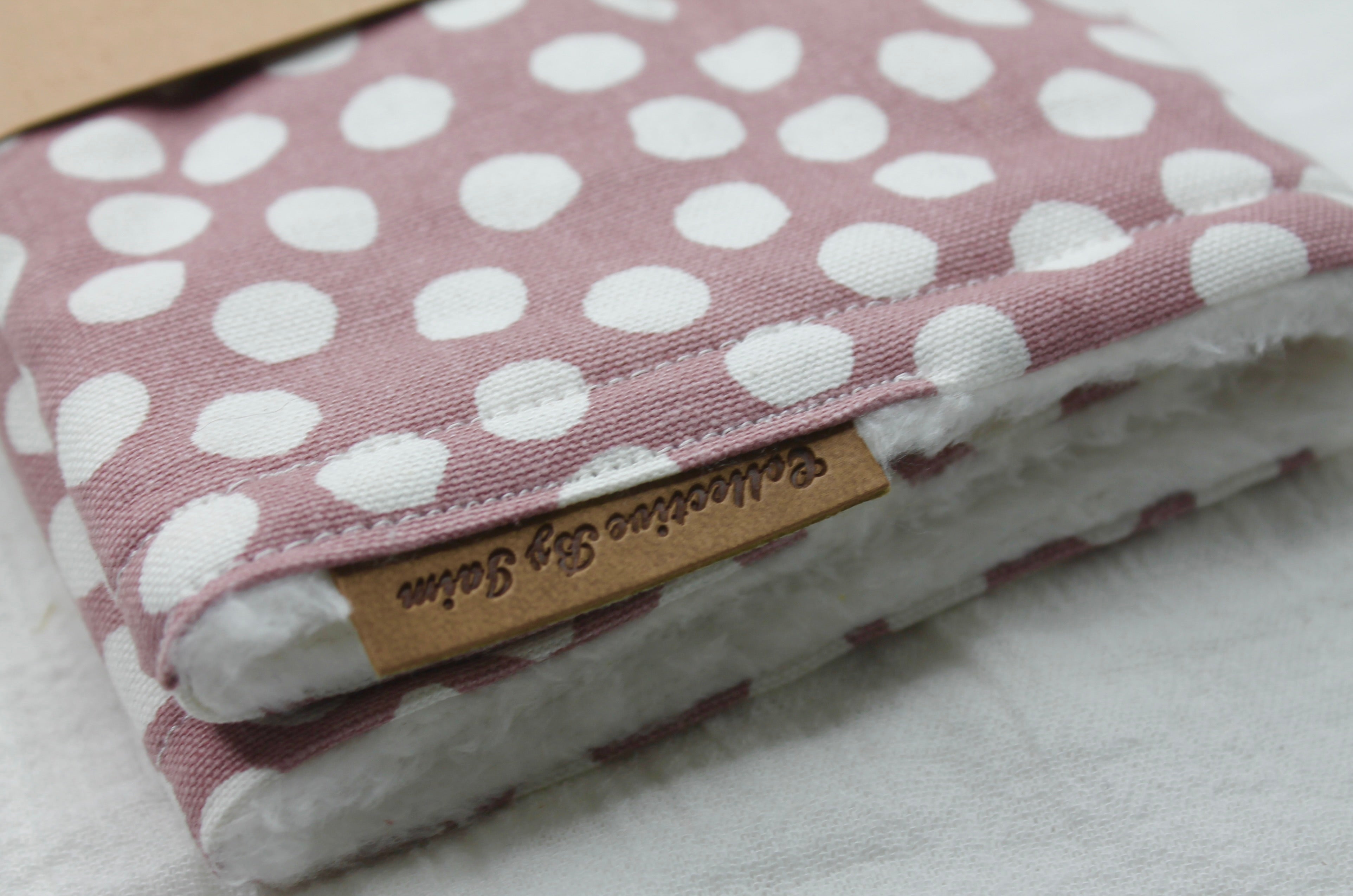 Dusty Pink Polka Burp Cloth with Fleece