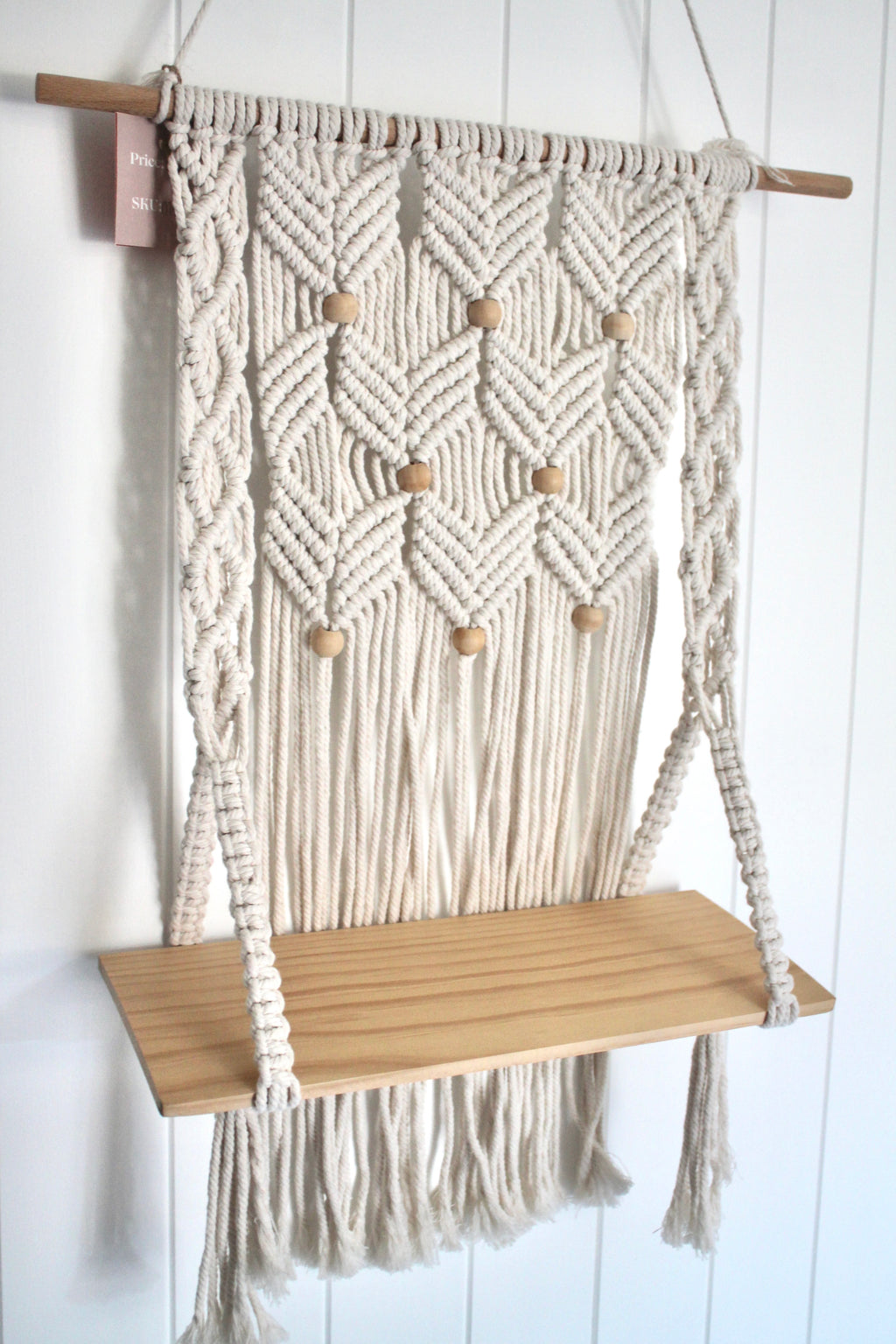 Macrame Wall Hanging with Shelf