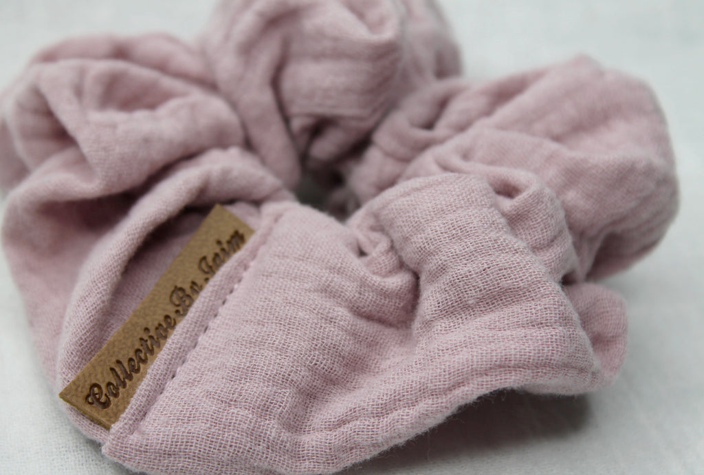 Large Dusty Pink Double Cloth Scrunchie