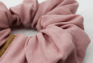 Large Dusty Pink Linen Scrunchie