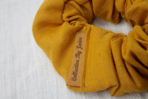 Mini Mustard Linen Scrunchie