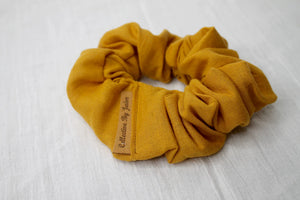 Mini Mustard Linen Scrunchie