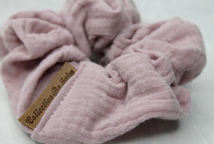 Mini Dusty Pink Double Cloth Scrunchie