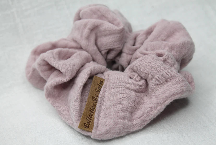 Mini Dusty Pink Double Cloth Scrunchie