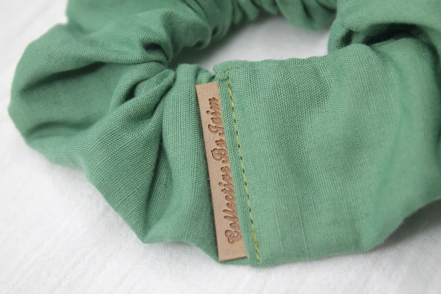 Mini Sage Linen Scrunchie