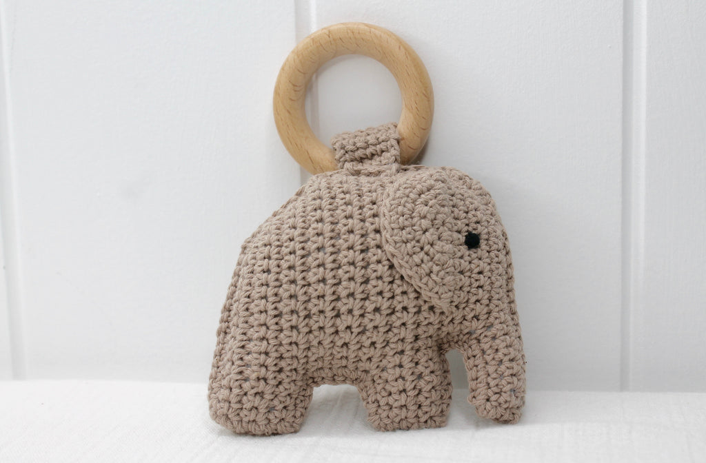 Taupe Crochet Elephant Toy