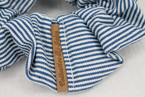 Medium Blue & White Stripe Scrunchie