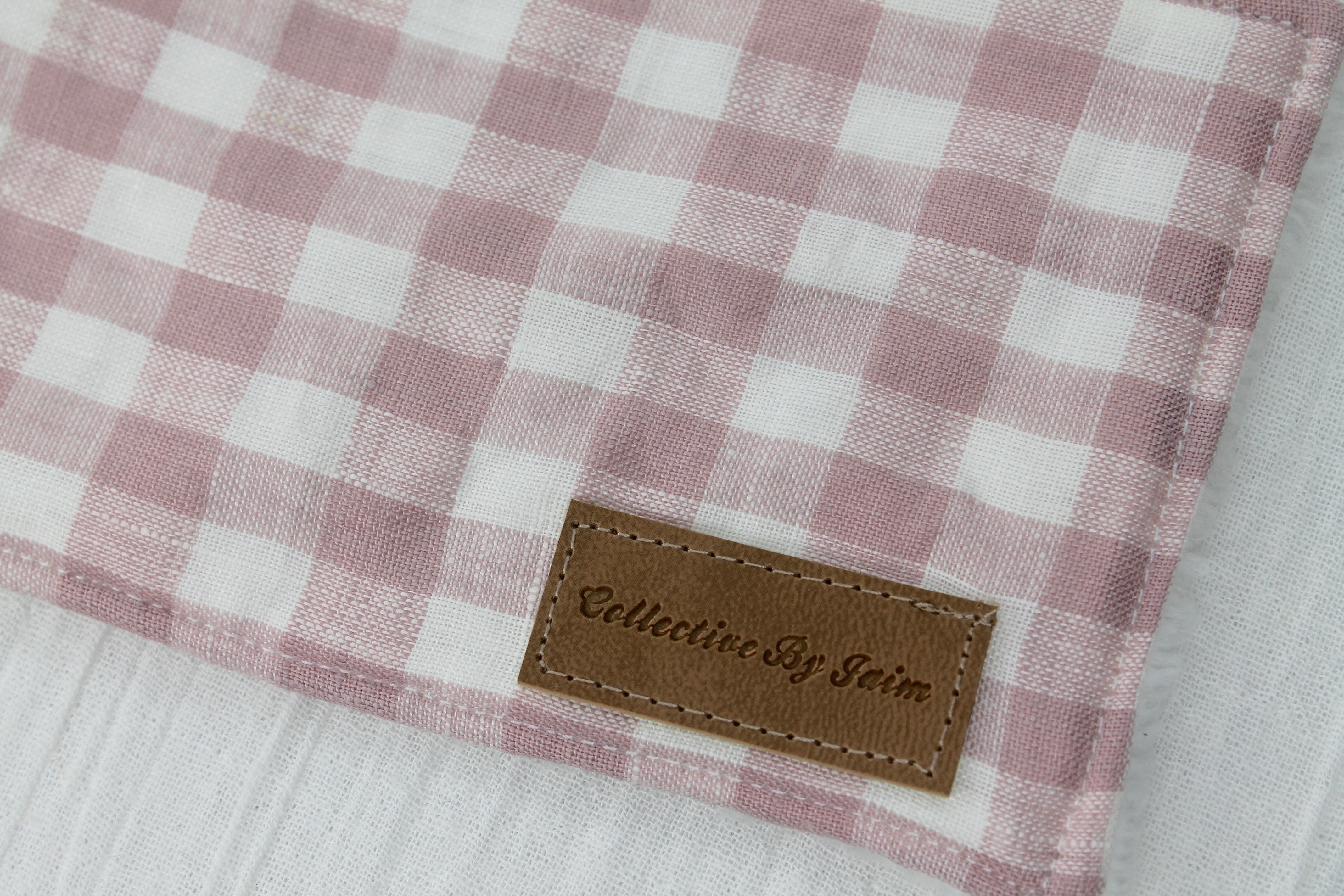 Rectangle Make-up Wipe - Dusty Pink Gingham