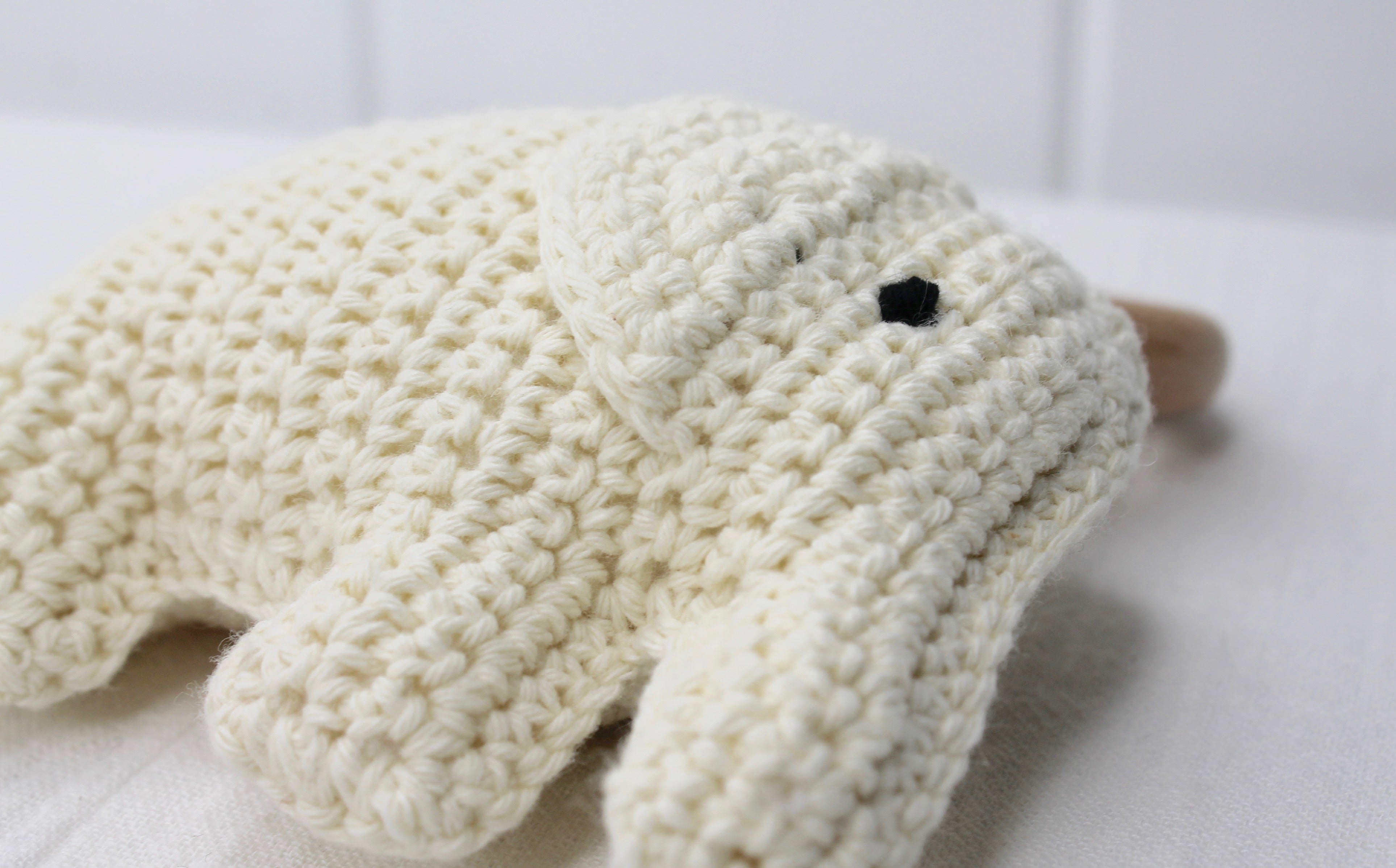 Cream Crochet Elephant Toy