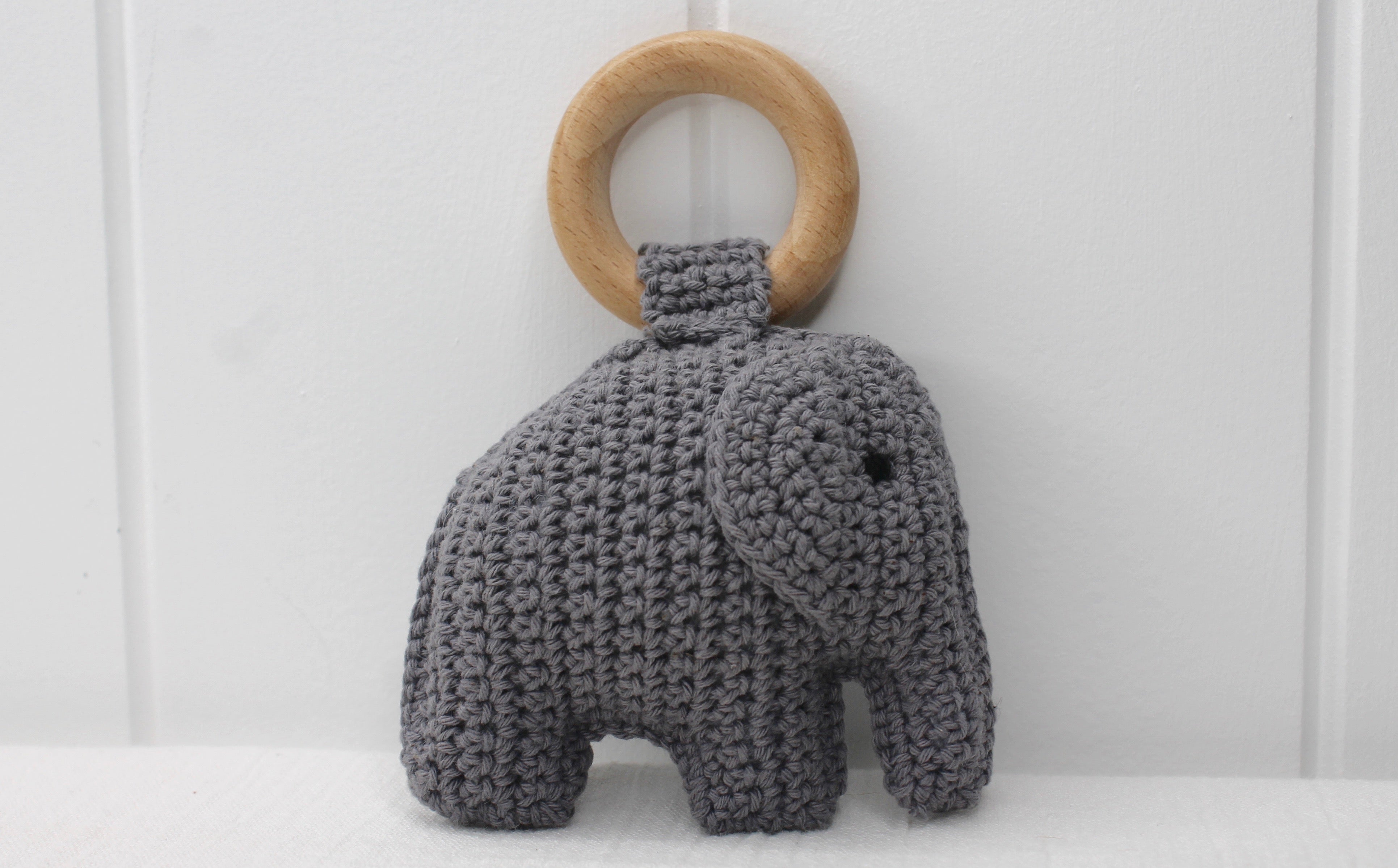 Charcoal Crochet Elephant Toy