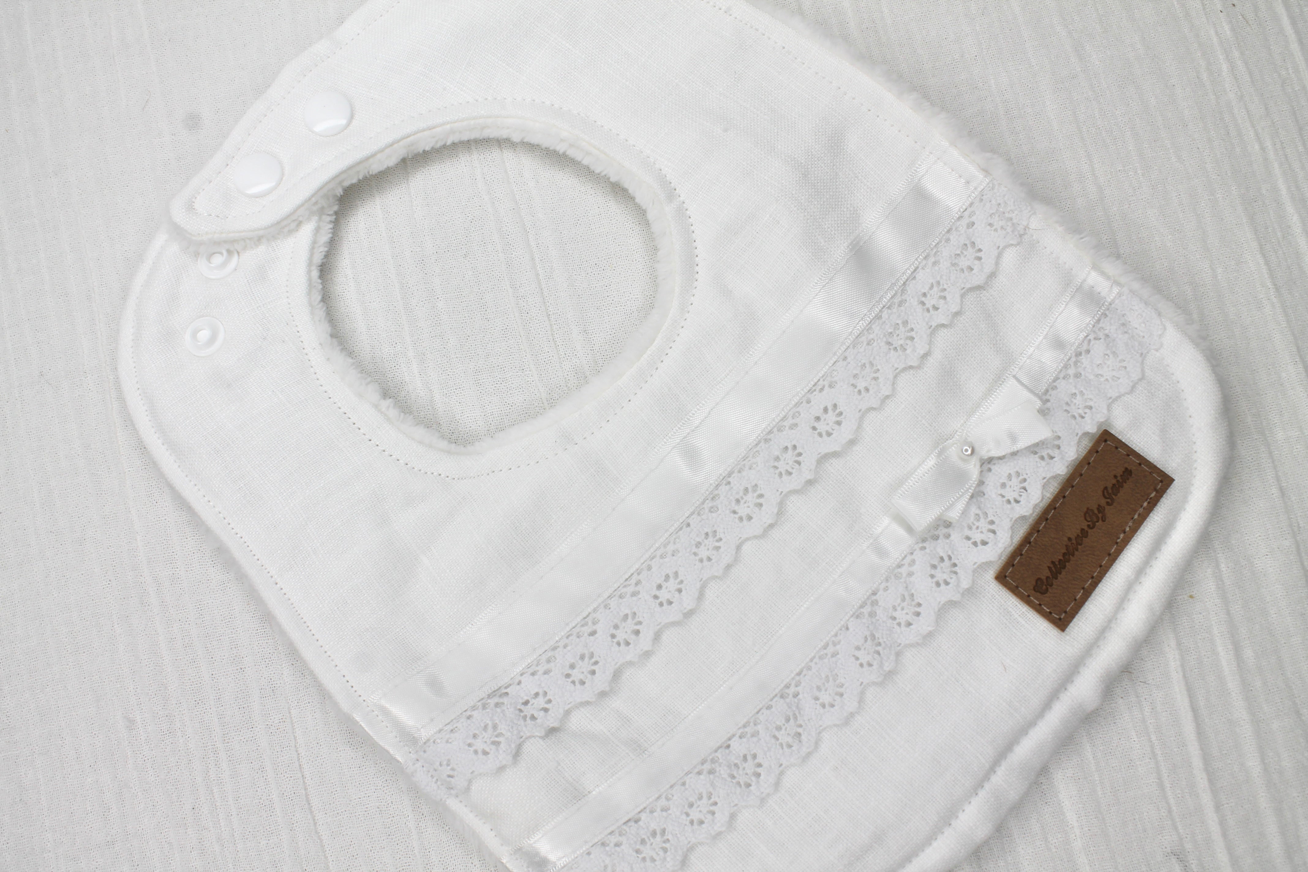Whitney Lace Bib with Cotton Velour Backing