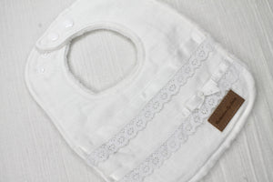Whitney Lace Bib with Cotton Velour Backing
